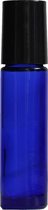 Donkerblauw glazen rollerflesje rvs (10 ml) - rolflesje - doorzichtig glas - aromatherapie