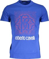 Roberto Cavalli T-shirt Blauw XL Heren