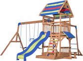 Backyard Discovery Northbrook aire de jeux en bois - Avec balançoire / toboggan / bac de sable / pique-niquer - Maison enfant exterieur