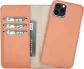 Mjora volledig Lederen Apple iPhone 11 PRO Hoesje (New edition Tweedelige ontwerp: Book Case / Hardcase - Zalm Roze)