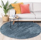 Rond hoogpolig vloerkleed - Lofty Blauw Ø 150cm