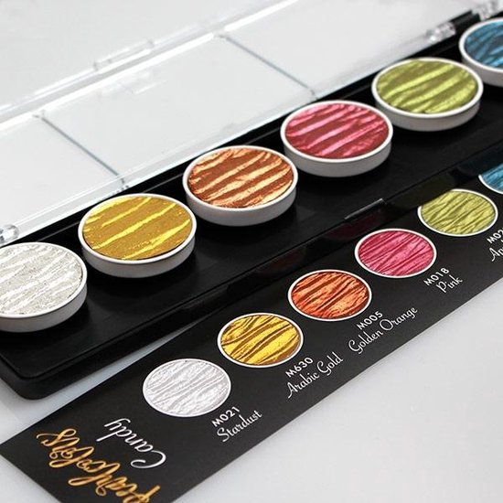 / Coliro 6 Pearlcolors Set Watercolor Napjes “Candy” + 2 x