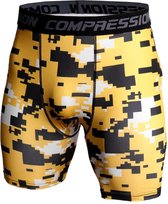 Mountainbike Boxershort - Compressie Short - Thermo Ondergoed - Boxer - Fietsen - Geel - Maat L