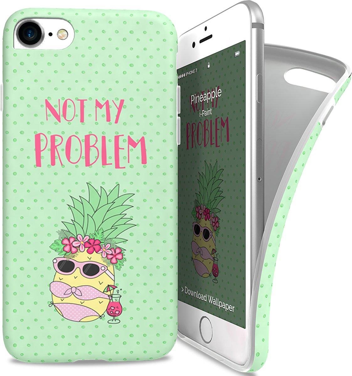 i-Paint soft case Pineapple - groen - geschikt voor Apple iPhone - 7/8 - SE 2020/2022