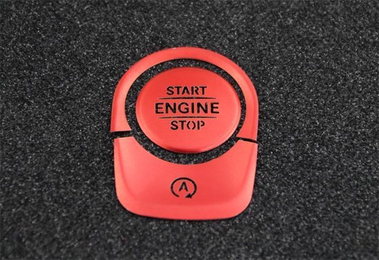 Aluminum Engine Start Stop Button Cover Trim Decoration Ignition Switch Button Cover Sticker for Alfa Romeo Giulietta Stelvio Mito 147 156 159 166 Red