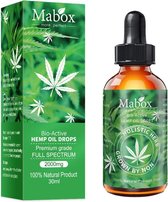 Mabox Original 100% Biologische Hennep Serum - Vitamine B & E - Vegan - Pijn en Stress Verlichting - Slaapproblemen - Angstvermindering - Huidverbetering - Ontsteking - Blessure - Serums - 30