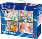 Disney 4 in 1 Puzzel Animal Friends - Vier Kinderpuzzels in een Koffertje - King