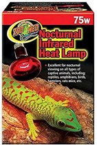 Zoomed terrarium verlichting Nocturnal red infrared heat lamp 75 w.