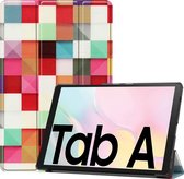 Case2go - Tablet Hoes geschikt voor de Samsung Galaxy Tab A7 (2020) - Tri-Fold Book Case - Blocks