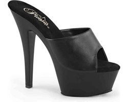 Pleaser - KISS201 Muiltjes - Paaldans schoenen - 42 Shoes - Zwart