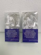 Lichtsnoer met decoratieve kunststof lantaarntjes (led-verlichting) - set van 2 stuks (wit)