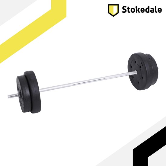 bol.com | Stokedale Halterset van 30 KG – Halterstang met Gewichten –  Fitness – Halter – Barbell...