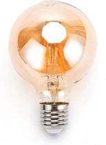 Globe gloeilamp G80 - E27 - amber glas | 4W=34W | flame filament 2200K