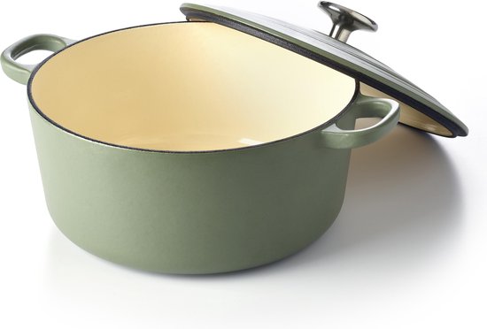 BK Bourgogne braadpan Ø 24 cm - groen - gietijzer - inductie | bol.com