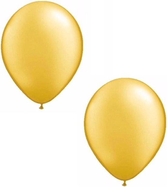 100x stuks Ballonnen metallic goud 30 cm - Feestartikelen versiering gouden...  | bol.com