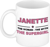 Janette The woman, The myth the supergirl cadeau koffie mok / thee beker 300 ml