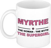 Myrthe The woman, The myth the supergirl cadeau koffie mok / thee beker 300 ml