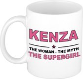 Kenza The woman, The myth the supergirl cadeau koffie mok / thee beker 300 ml