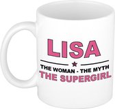 Lisa The woman, The myth the supergirl cadeau koffie mok / thee beker 300 ml