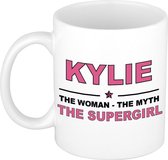 Kylie The woman, The myth the supergirl cadeau koffie mok / thee beker 300 ml