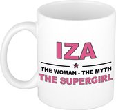 Iza The woman, The myth the supergirl cadeau koffie mok / thee beker 300 ml