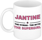 Jantine The woman, The myth the supergirl cadeau koffie mok / thee beker 300 ml