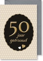 6 Wenskaarten met gekleurde envelop - MGPcards - 50 jaar getrouwd - 11,5 x 17 cm