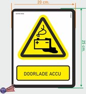 ISO7010 W026  door laden accu Waarschuwing sticker 20x25cm