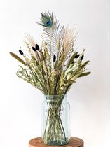 Droogbloemen boeket | Zwart-wit | 75 cm hoog