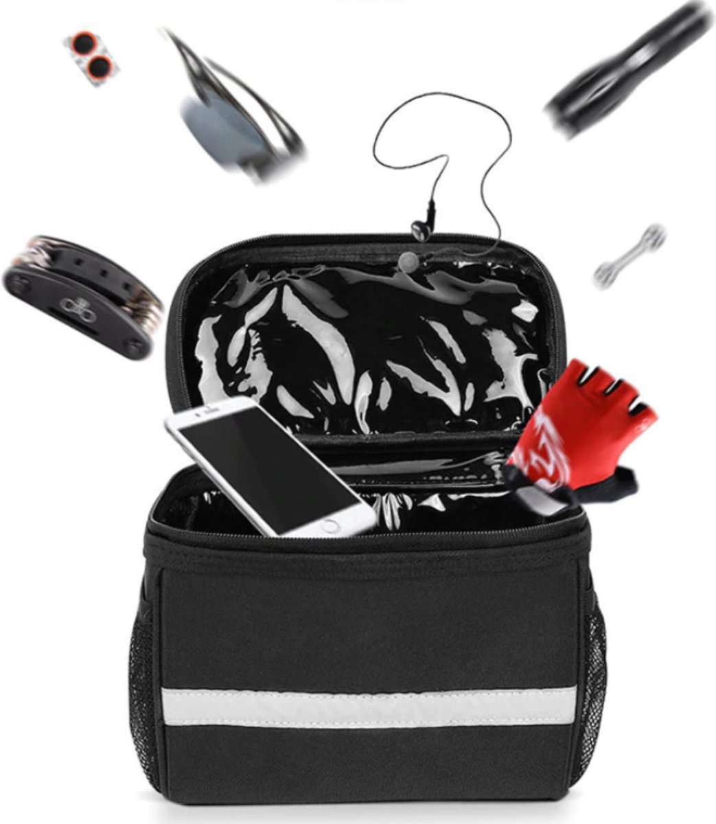 Stuurtas, fietstas voor op het stuur, stuurtas, kleine tas, voorvak, bovenbuistas met