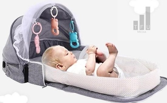 Daar Doe een poging bezig Draagbare Reiswieg-Baby Campingbed -Newborn- Opvouwbare -Baby-  Bescherming-Zon-... | bol.com