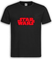 Zwart T shirt met Rood “Star Wars” logo / ronde hals / Size XXL