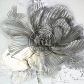 Olieverfschilderij - Grijze bloem - canvas - handgeschilderd - 100 x 100 cm
