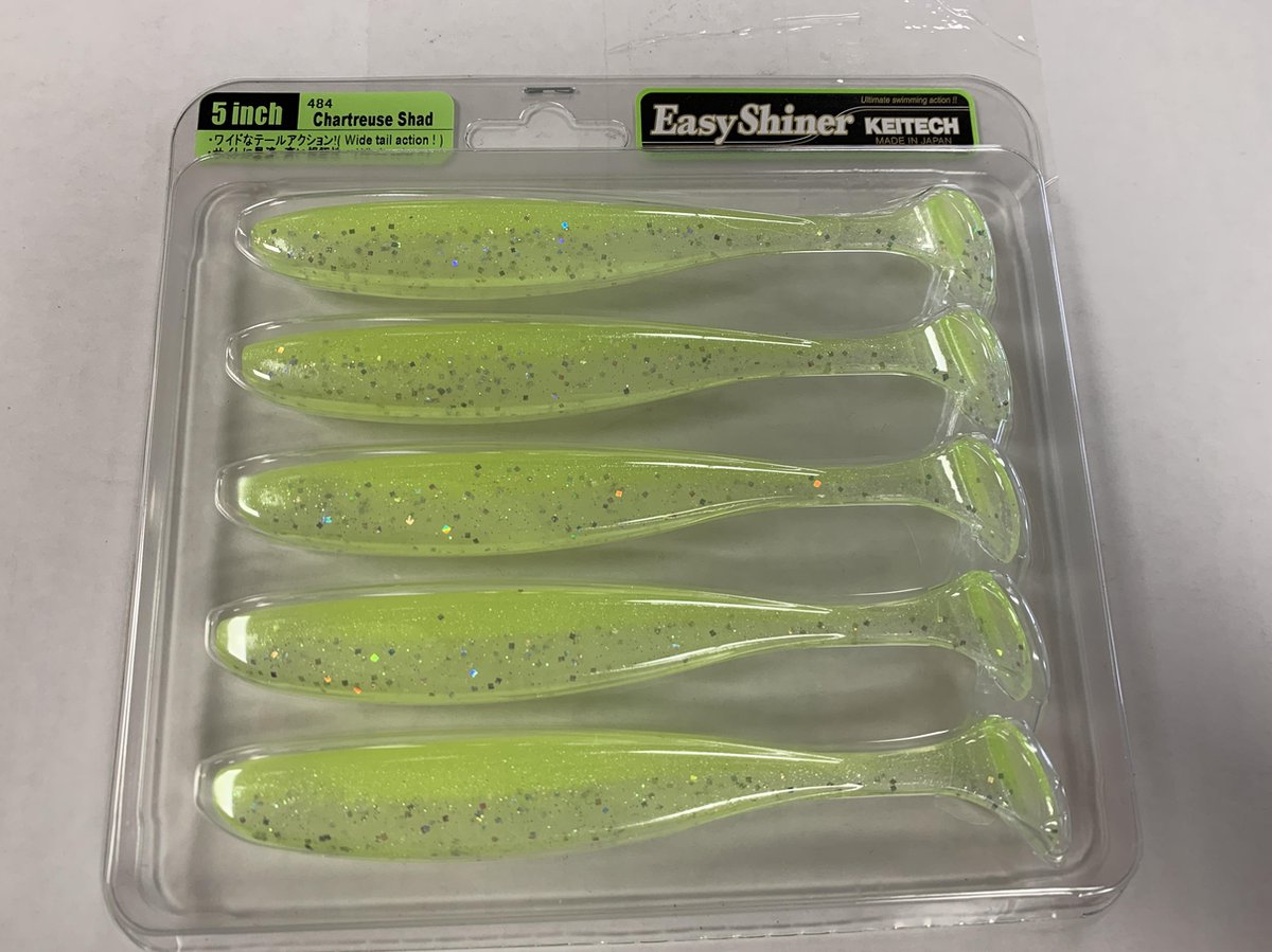 Keitech Easy Shiner 5” - 12cm (5 pcs) - Kleur : Chartreuse Shad