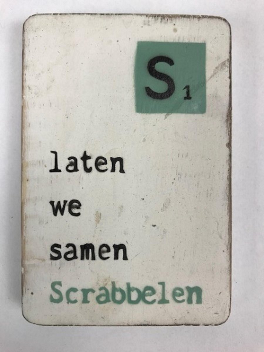 Houten Magneet 6x9 cm Scrabbelen