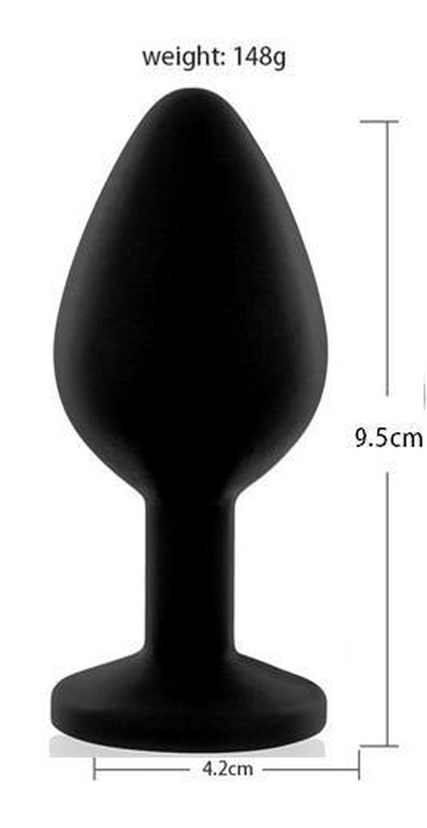 Goedkoopste Anaal plug - Siliconen - Plug - Zwart - Zwarte Steen - Ø 4.2cm - Large
