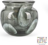 Design Pot Eden - Fidrio Grey Cloudy - glas, mondgeblazen - diameter 16 cm hoogte 20 cm
