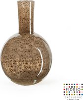 Design vaas Globe small - Fidrio Bronze - glas, mondgeblazen - hoogte 20 cm