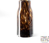 Design vaas Flower Bottle - Fidrio LEPPARD - glas, mondgeblazen - hoogte 20 cm