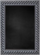 Zwart Krijtbord met Houten Lijst - Oud Zwart - 67 x 87 cm - Lijstbreedte: 39 mm - Gevlochten
