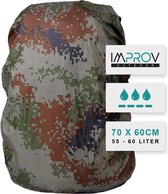 Digital Camo Groen Improv Regenhoes Rugzak 55-60 Liter - Backpack Rain Cover - Flightbag voor rugzak - Camouflage - Schoolrugzak