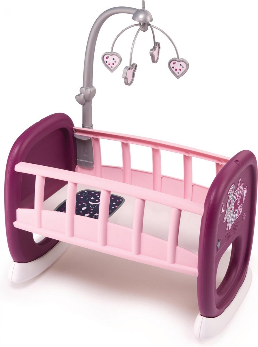 Smoby Baby nurse - Poppenmeubel - wieg en poppenbedje - pop tot 42cm
