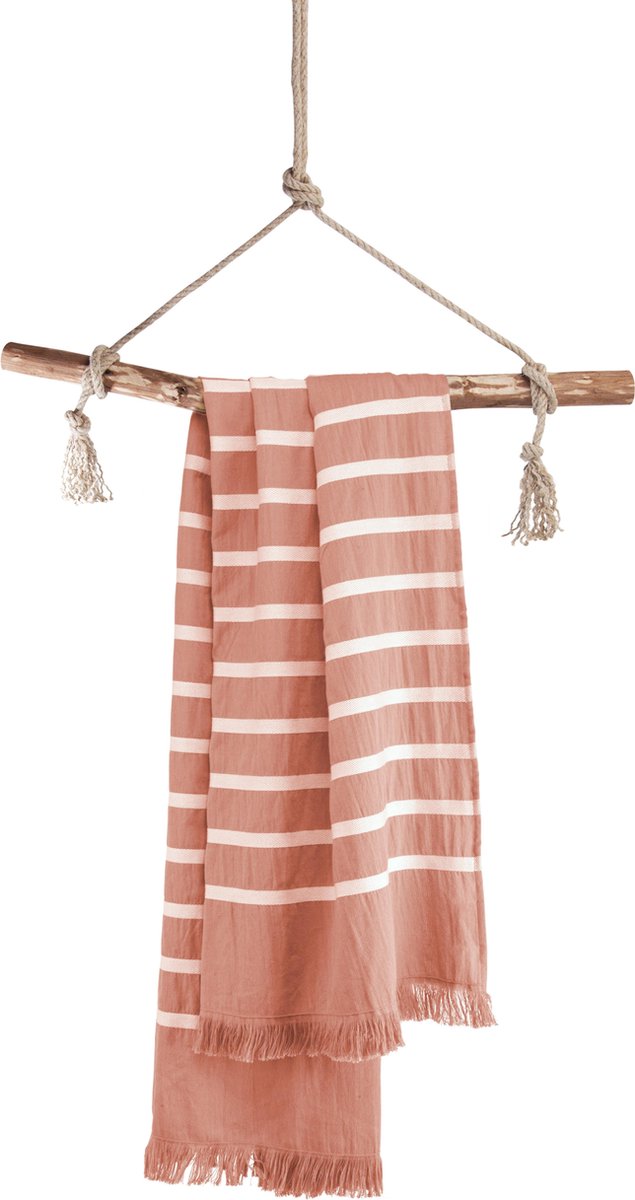 Walra Hamamdoek Fouta Sunny Stripes - 100x180 cm - Terra