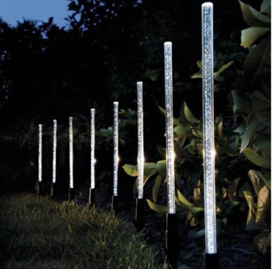 Set Van 3x Stuks Solar Tuinlampen-fakkels Met Vlameffect Op Zonne Energie 58 Cm   Fakkels