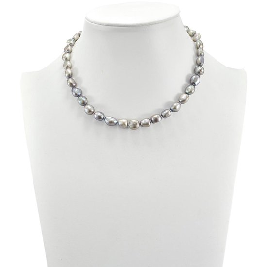 Collier de perles de Proud Pearls ® avec perles baroques grises et fermoir en argent