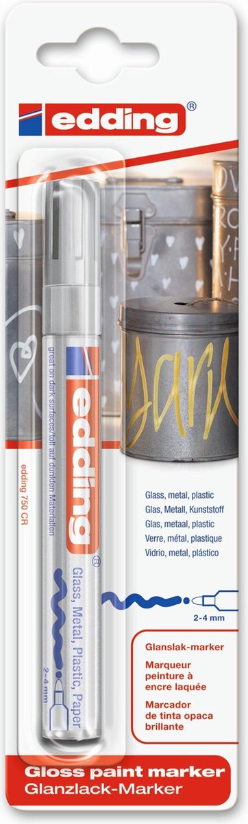 Edding 750 Glanslakmarker Blister van 1 Zilver
