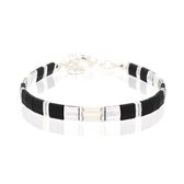 Mint15 Tila armband Zwart & Wit - Zilver