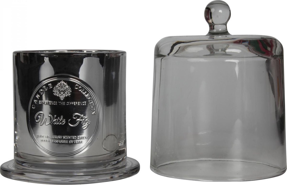 Luxe kaars onder stolp - Metal PM White Fig