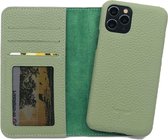 Dutchic Lederen Apple iPhone 11 Pro Max Hoesje (Tweedelige ontwerp: Book Case / Hardcase - II Matcha Green)