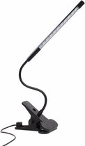 Bureaulamp/Leeslamp met klem - 360° verstelbaar - USB aansluiting - Dimbaar/Dimfunctie - Touch senor - Zwarte kleur